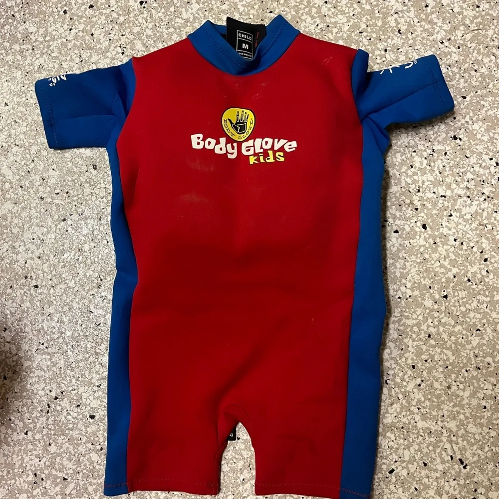 Body Glove Kids Red and Blue Short Sleeve Swim Rashguard